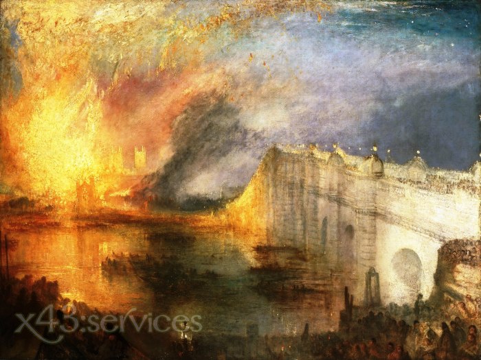 William Turner - Das brennende Ober- und Unterhaus 16 Oktober 1834 - The Burning of the House of Lords and Commons 16th October - zum Schließen ins Bild klicken